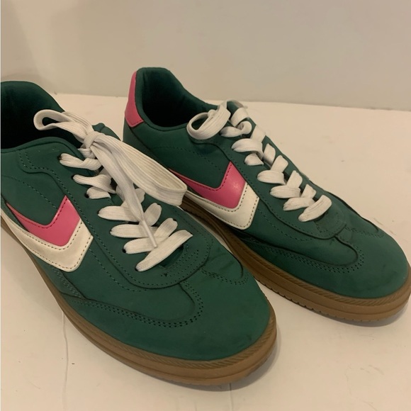 Dolce Vita Shoes - Dolce Vita Green Sneakers with Pink and White Details